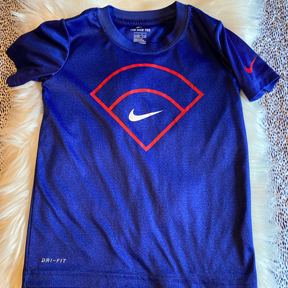 NIKE• Boys Classic Baseball Base DriFit Baseball Tee•L 6/7 - Picture 4 of 16